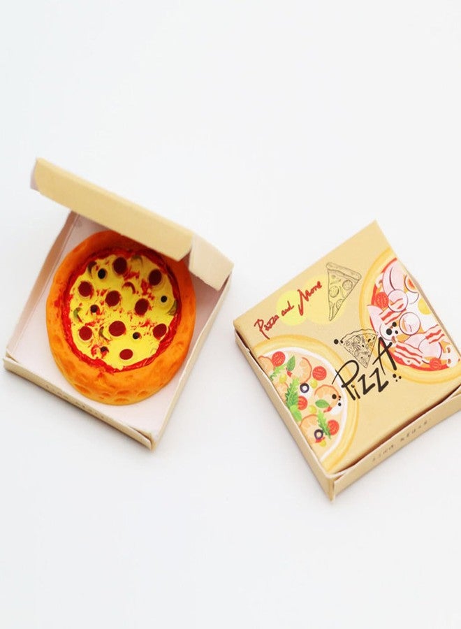 RillyRellow Miniature Pizza, Dollhouse Pizza with Packing Box, Miniature Kitchen Decor, Dollhouse Mini Pizza, for Dollhouse Kitchen Decor (2PCS) - Image 2